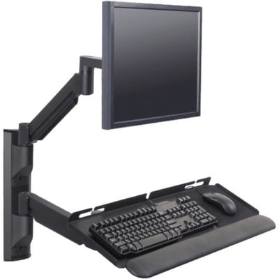 Innovative 8326 Wall Mount Track for CPU, Keyboard, Flat Panel Display - Black