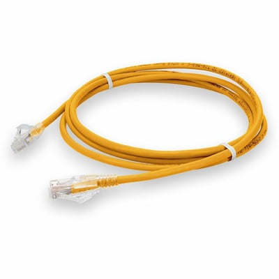 AddOn 7ft Yellow CAT 6 Plenum-Rated Ethernet Cable Snagless Bubble Boot RJ-45 M/M