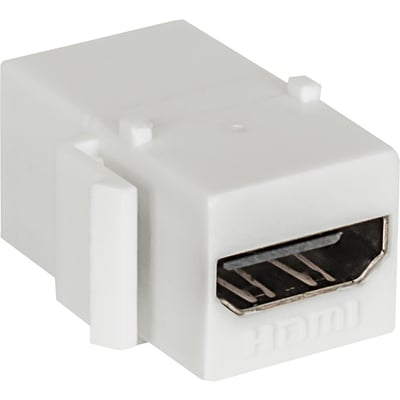 MANHATTAN HMDI INLINE COUPLER, HDMI FEMALE TO HDMI FEMALE (WHITE). SNAP-IN INSTA