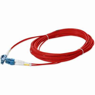 AddOn 3m LC to LC Red OS2 Duplex OFNR (Riser-Rated) SMF Fiber Patch Cable
