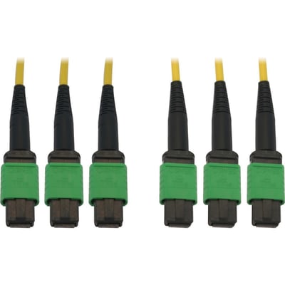 Eaton Tripp Lite Series 40/100G Singlemode 9/125 OS2 Fiber Optic Cable (3x8F MTP/MPO-APC F/F), LSZH, Yellow, 23 m (75 ft.)