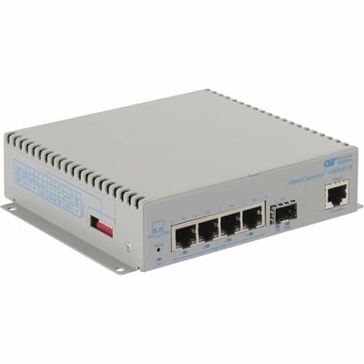 10/100/1000 4XRJ-45 POE SWITCH 60W BT MGT 1G SFP -40 TO 75C DC PWR