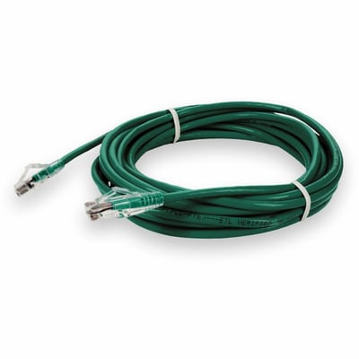 AddOn 14ft Green CAT 6 Plenum-Rated Ethernet Cable Snagless Bubble Boot RJ-45 M/M