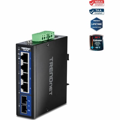 5PORT INDUSTRIAL GB DIN-RAIL SW MM SC PORT 4XGIGABIT PORTS