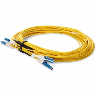 AddOn 1m 2xCS to 2xCS Yellow OS2 Quadplex OFNR (Riser-Rated) SMF Fiber Outdoor Patch Cable