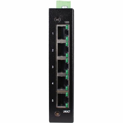 Tripp Lite by Eaton 5-Port Unmanaged Industrial Gigabit Ethernet Switch - 10/100/1000 Mbps, Ruggedized, -40 to 75C, EIP QoS, DIN/Wall Mount - TAA Compliant