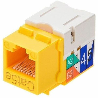 MONOPRICE CAT5E PUNCH DOWN KEYSTONE JACK FOR 22-24AWG SOLID WIRE_ YELLOW
