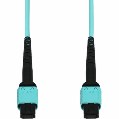 AddOn 50m MPO/UPC (Male) to MPO/UPC (Male) Aqua OM4 OFNP (Plenum-Rated) 12-Strand Fiber Patch Cable