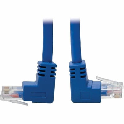 Tripp Lite by Eaton Up/Down-Angle Cat6 Gigabit Molded UTP Ethernet Cable (RJ45 Up-Angle M to RJ45 Down-Angle M) Blue 1 ft. (0.31 m)