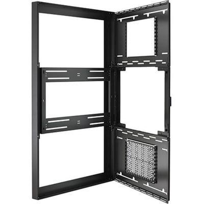 Chief Impact 55 Inch On-Wall Kiosk with Protective Glass - Portrait Orientation - Black