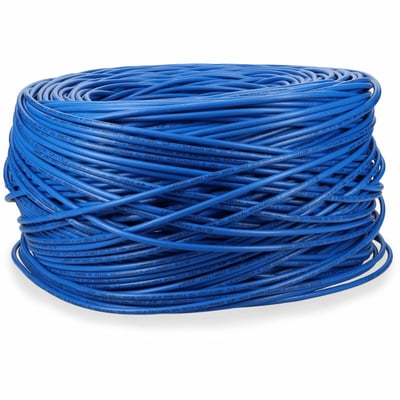 AddOn 1000ft Non-Terminated Blue CAT 6 Plenum-Rated Bulk Cable