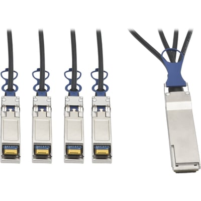Tripp Lite by Eaton QSFP+ to 10 GbE SFP+ Passive DAC Breakout Cable (M/M) QSFP+ to (x4) SFP+ Compatible to Cisco QSFP-4SFP10G-CU1M 1M (3.28 ft.)