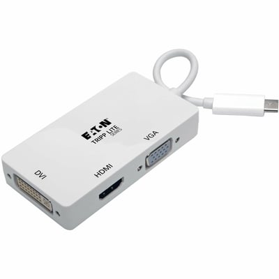 USB C MULTIPORT ADAPTER M/3XF 4K HDMI 1080P VGA + DVI PORTS WHITE