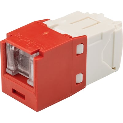 CAT6 SPRING SHUTTERED JACK TG STYLE RED