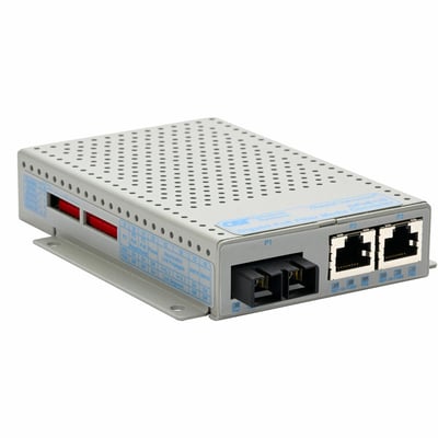 10/100/1000 2XRJ-45 POE+ MEDIA CONVERTER SC SM 1310 30KM AC US