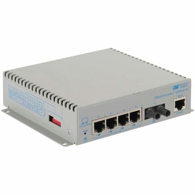 10/100/1000 4XRJ-45 POE SWITCH 60W BT MGT 1G ST MM 850NM 550M AC