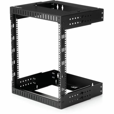 StarTech.com 2-Post 12U Heavy-Duty Wall Mount Network Rack, 19" Open Frame Server Rack with Adjustable Depth, Data Rack for IT Equipment~