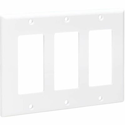 Eaton Tripp Lite Series Triple-Gang Faceplate, Decora Style - Vertical, White, TAA