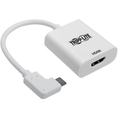Tripp Lite by Eaton USB-C to HDMI Adapter (M/F) 4K 60 Hz HDCP 2.2 Right-Angle USB-C White