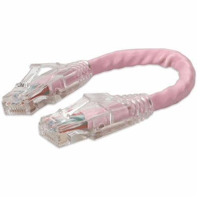 AddOn 6in Pink CAT 6 PVC Ethernet Cable Snagless Bubble Boot RJ-45 M/M