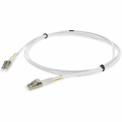 AddOn 2m LC to LC White OM4 Duplex OFNR (Riser-Rated) Fiber Patch Cable