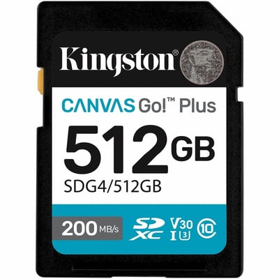 512GB SDXC CANVAS GO PLUS GEN4 200MB/S C10 UHS-I U3 V30