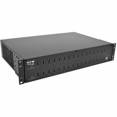 Tripp Lite by Eaton 32-Port USB Charging Station with Syncing, 230V, 5V 80A (400W) USB Charger Output, 2U Rack-Mount