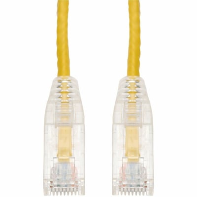 AddOn 50-Pack 1ft Yellow CAT 6 Slim PVC Ethernet Cable Snagless Clear-Claw RJ-45 M/M Bulk Bag Packaged, No Twist Ties