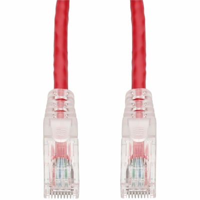 AddOn 8ft Red CAT 6 PVC Ethernet Cable Snagless Easy Clear Boot TAA RJ-45 M/M