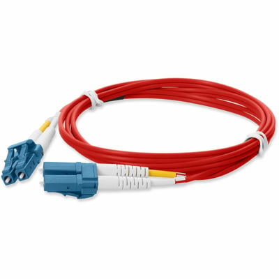 AddOn 3m LC to LC Red OS2 Duplex OFNP (Plenum-Rated) TAA SMF Fiber Patch Cable