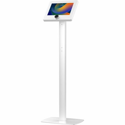 CTA Digital Premium Thin Profile Floor stand with Digital Password Combination Security Enclosure (White)