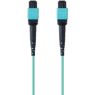 Belkin MTP to MTP MPO Fiber Optic Cable, 40GbE Aqua MTP/MTP, 50/125, OM3, Plenum