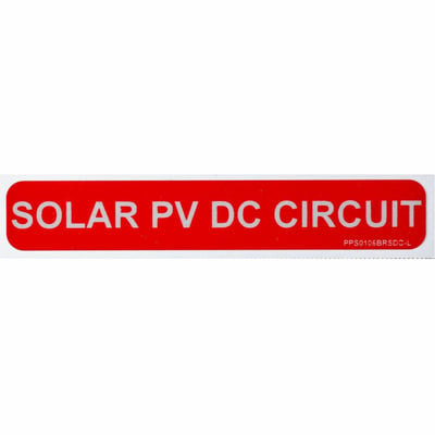 SOLAR LABEL 1X6 PV DC CIRCU