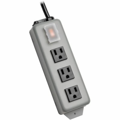 Tripp Lite by Eaton Industrial Power Strip 3-Outlet 9 ft. (2.7 m) Cord NEMA 5-15P Plug Switch Guard