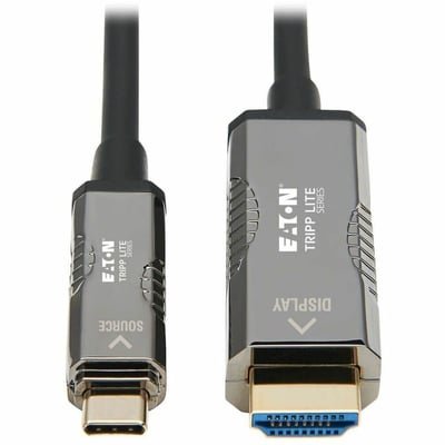 Eaton Tripp Lite Series High-Speed USB-C to HDMI Active Optical Cable (AOC) - UHD 4K 60 Hz, HDR, CL3 Rated, Black, 30 m (98 ft.)