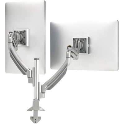 Chief Kontour K1C Dynamic Dual Monitor Arm Desk Mount - For 10-32 Inch Monitors - Display Desk Mount - Silver