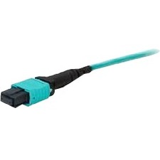 AddOn 5m MPO/UPC to MPO/UPC Aqua OM3 OFNP (Plenum-Rated) 12-Strand Fiber Patch Cable