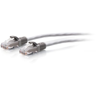 C2G 2ft Cat6a Snagless Unshielded (UTP) Slim Ethernet Patch Cable - Gray