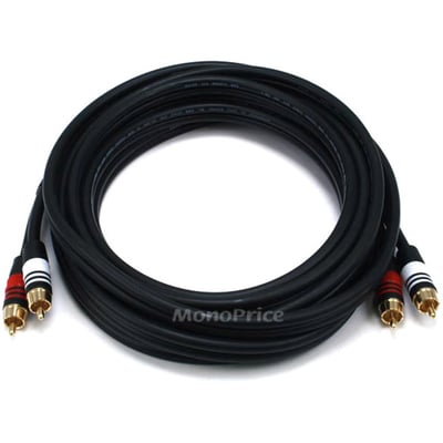 RCA PLUG/2 RCA PLUG M/M CABLE -BLACK15FT