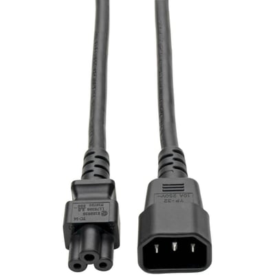 Eaton Tripp Lite Series Laptop Power Adapter Cord, C14 to C5 Adapter - 7A, 250V, 18 AWG, 6 ft. (1.83 m), Black