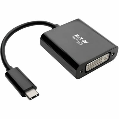 Tripp Lite by Eaton USB C to DVI Adapter Converter, USB 3.1, Thunderbolt 3, 1080p - M/F, Black, USB Type C, USB-C, USB Type-C