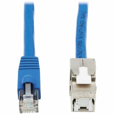 Tripp Lite by Eaton Cat6 Keystone Jack Cable Assembly - Unshielded PoE+ RJ45 M/F 18-in. (45.72 cm) Blue