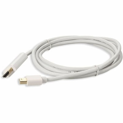 AddOn 3ft Mini-DisplayPort Male to HDMI Male White Cable For Resolution Up to 2560x1600 (WQXGA)