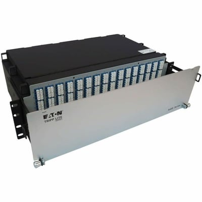 Eaton Tripp Lite Series Preloaded Fiber Patch Panel, 3U - 64x (12F MTP/MPO-APC to 4x LC Duplex F/F) 8F Trunk Cables, OS2 Singlemode, 3 m (9.8 ft.)