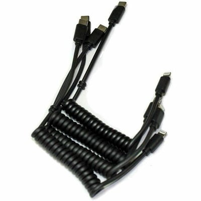 APPLE LIGHTNING COILED EMULATOR CHARGING CABLES - 4-PACK OF USB-C MALE TO APPLE
