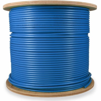 AddOn 1000ft Non-Terminated Blue CAT 6A Shielded Plenum-Rated Bulk Cable