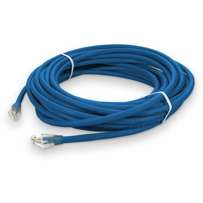 AddOn 15ft Blue CAT 6A Plenum-Rated Ethernet Cable Snagless Bubble Boot RJ-45 M/M