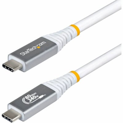 1.5FT USB4 CABLE WHITE USB-IF CERTIFIED 8K120/DP2.1/240W/80GBPS