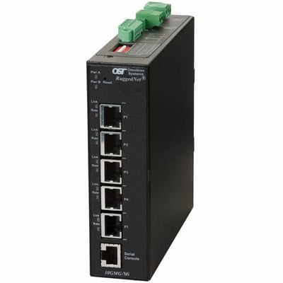 MULTI-GIGABIT SWITCH MANAGED 5 PORT RJ-45 UPLINK 2XDC -40-75C