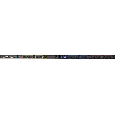 Eaton Metered Input rack PDU, 0U, L14-30P input, 5.76 kW max, 120/240V, 24A, 10 ft cord, Split-phase, Outlets: (8) 5-20R, (20) C13 Outlet grip, (6) C19 Outlet grip